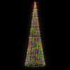 vidaXL LED-Weihnachtsbaum f&uuml;r Fahnenmast 1534 LEDs Mehrfarbig 500 cm