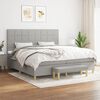 vidaXL Boxspringbett mit Matratze Hellgrau 200x200 cm Stoff