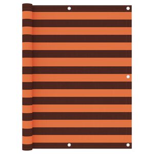 vidaXL Balkon-Sichtschutz Orange und Braun 120x500 cm Oxford-Gewebe