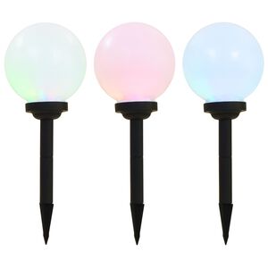 vidaXL Outdoor Solarleuchten 3 St&uuml;ck LED Kugelf&ouml;rmig 20 cm RGB