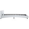 vidaXL Bettgestell mit LED Weiß Kunstleder 120x200 cm
