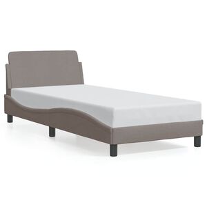 vidaXL Bettgestell mit Kopfteil "Dover" Taupe 90x190 cm Stoff