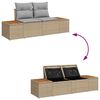 vidaXL Garten-Sofa-Set mit Kissen 9 pcs Beige Poly Rattan
