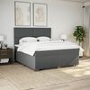 vidaXL Boxspringbett mit Matratze Dunkelgrau 180x200 cm Stoff