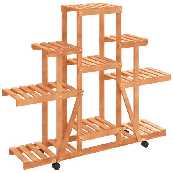 vidaXL Blumenständer mit Rollen 110x25x101 cm Massivholz Tanne
