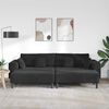 vidaXL Sofa mit Kissen 3 pcs Schwarz Samt
