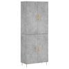 vidaXL Highboard Betongrau 69,5x34x180 cm Holzwerkstoff