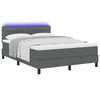 vidaXL Boxspringbett mit Matratze Dunkelgrau 160 x 200 cm Stoff