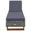 vidaXL Sonnenliege mit Auflage Poly Rattan Grau