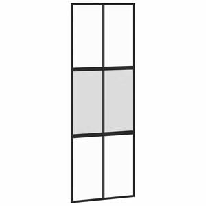 vidaXL Schiebet&uuml;r Schwarz 76x205 cm Hartglas und Aluminium