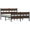vidaXL Metallbett ohne Matratze Braun Eichen-Optik 150x200 cm