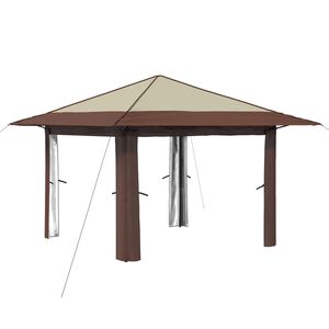 vidaXL Gazebo ohne Seitenwand 3.3 x 3.3 m Creme und Braun
