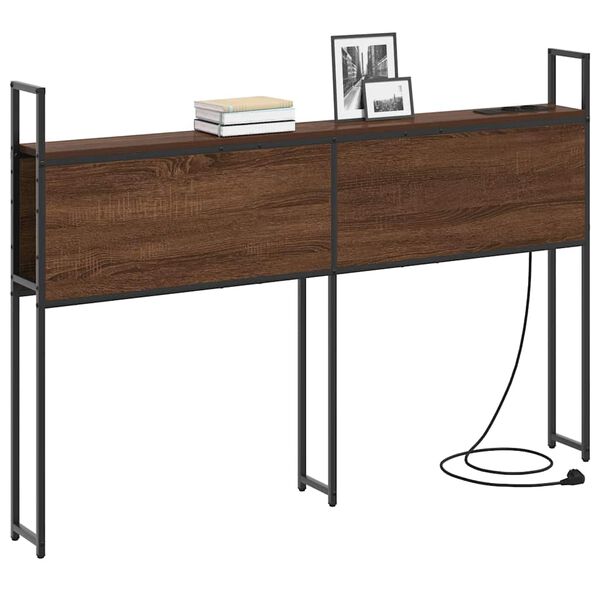 vidaXL Kopfteil mit Stauraum mit Ladestation Braun Eichen-Optik 120 cm