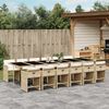 vidaXL 13-tlg. Garten-Essgruppe mit Kissen Beige Poly Rattan