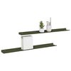 vidaXL Schwebendes Regal 2 pcs Olive Gr&uuml;n 80 x 9 x 2,5 cm Stahl