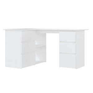 vidaXL Eckschreibtisch Wei&szlig; 145x100x76 cm Holzwerkstoff