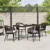 vidaXL Garten Essgruppe 5 pcs Braun Pulverbeschichteter Stahl