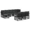 vidaXL Outdoor-Sofagarnitur 9 stk. 10-Sitzer Schwarz und Dunkelgrau
