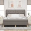 vidaXL Boxspringbett mit Matratze Dunkelgrau 90x190 cm Taupe Stoff