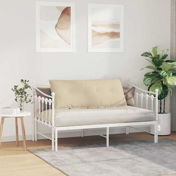 vidaXL R&uuml;ckenkissen Creme 120 x 19 x 50 cm Stoff