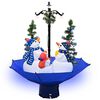 vidaXL Weihnachtsbaum mit Schnee und Schirm-Fu&szlig; Blau 75 cm PVC