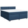 vidaXL Boxspringbett mit Matratze Blau 180x200 cm Stoff