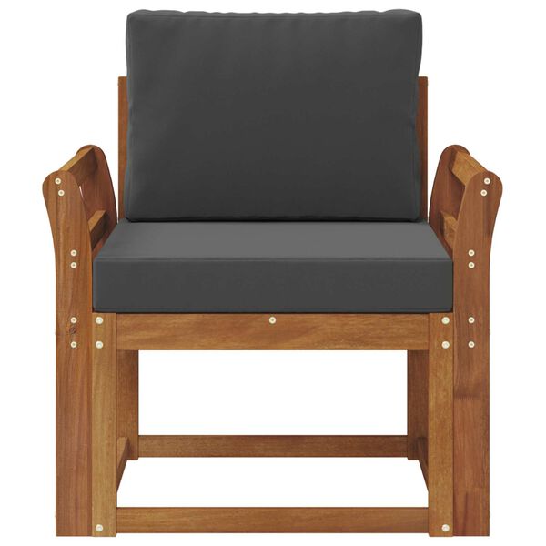 vidaXL Outdoor-Sofa Massives Akazienholz und Polyester Natur