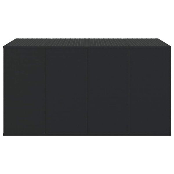 vidaXL Garten-Kissenbox PE Rattan 194x100x103 cm Schwarz