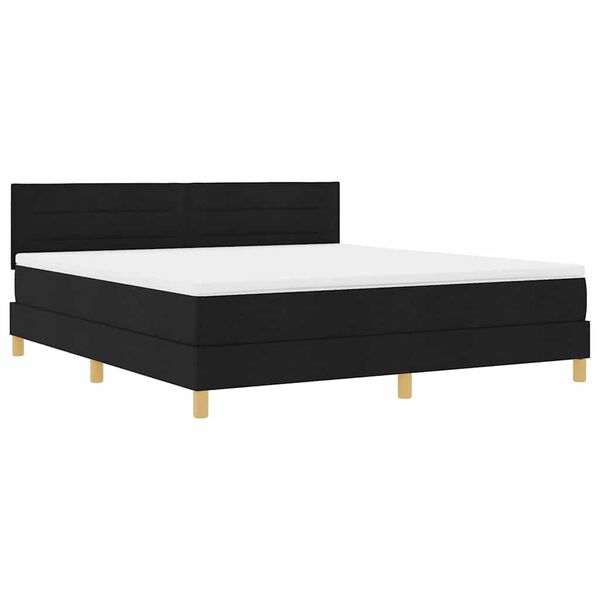 vidaXL Boxspringbett mit Matratze Schwarz 180 x 200 cm Stoff