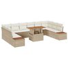 vidaXL Garten-Sofa-Set mit Speicher 11 pcs Beige Poly Rattan
