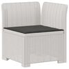 vidaXL 1-Sitzer Garten-Sofa mit Kissen Rattan-Look PP Wei&szlig;