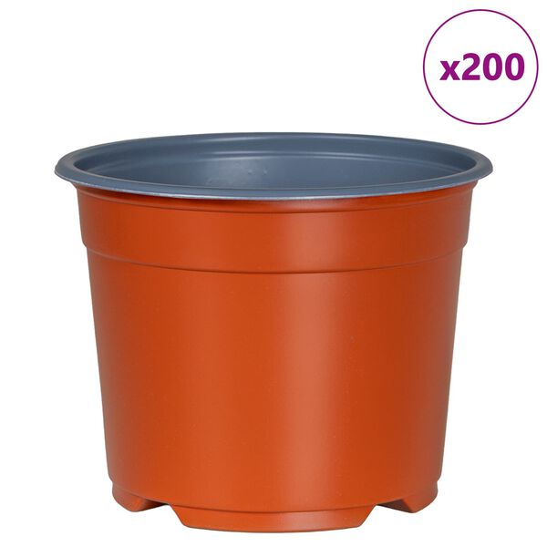 vidaXL Blumentopf 200 pcs Terrakotta &Oslash; 15 x 12,5 cm Kunststoff