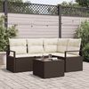 vidaXL Sofa Set 5 pcs Braun Poly-Rattan