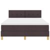 vidaXL LED Boxspringbett mit Matratze Dunkelbraun 140 x 190 cm Stoff