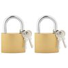 vidaXL U Schloss mit Schl&uuml;sseln 2 pcs Messing Eisen