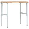 vidaXL Werkbank 100x60x(73-99,5) cm Massivholz Akazie Rechteckig