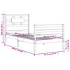 vidaXL Massivholzbett mit Kopfteil 90x200 cm