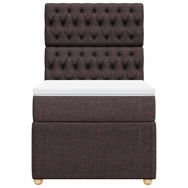 vidaXL Boxspringbett mit Matratze Dunkelbraun 90x200 cm Stoff