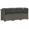 vidaXL 3-Sitzer Garten Sofa mit Kissen Rattan-Look PP Hellgrau