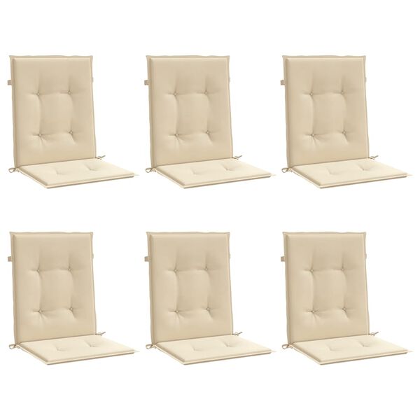 vidaXL Gartenstuhlauflagen f&uuml;r Niedriglehner 6 Stk. Beige 100x50x3 cm