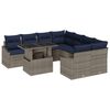 vidaXL Garten-Sofa-Set mit Kissen mit Speicher 9 pcs Grau Poly-Rattan