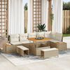 vidaXL Gartensofa-set 9 pcs Beige Poly-Rattan