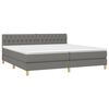 vidaXL Boxspringbett mit Matratze & LED Dunkelgrau 200x200 cm Stoff