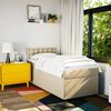 vidaXL Boxspringbett mit Matratze Creme 90x200 cm Stoff