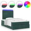 vidaXL Ottoman-Bett mit Matratzen & LEDs Dunkelgr&uuml;n 120x200 cm Samt