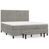 vidaXL Boxspringbett mit Matratze Hellgrau 160x200 cm Samt