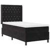 vidaXL Boxspringbett mit Matratze mit LED Schwarz 100 x 200 cm Samt