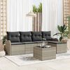 vidaXL Gartensofa-set 6 pcs Hellgrau Poly-Rattan