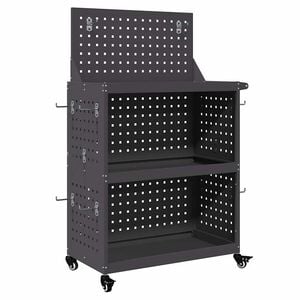 vidaXL Werkzeugwagen Schwarz 65 x 35 x 111 cm Kaltgewalzter Stahl