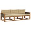vidaXL Outdoor-Sofagarnitur 3 stk. Natur und Beige